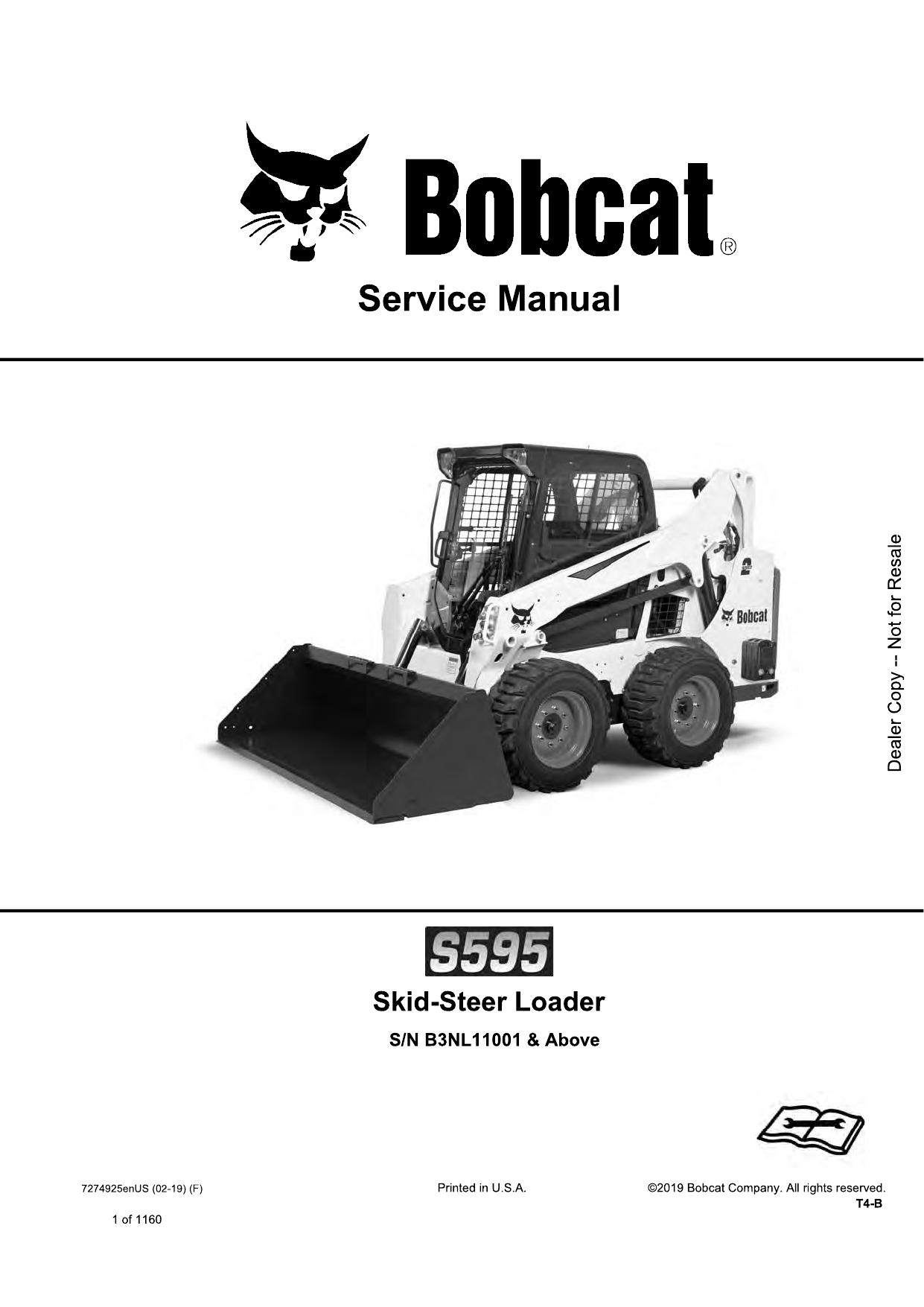 S595 Skid-Steer Loader Service Manual Bobcat